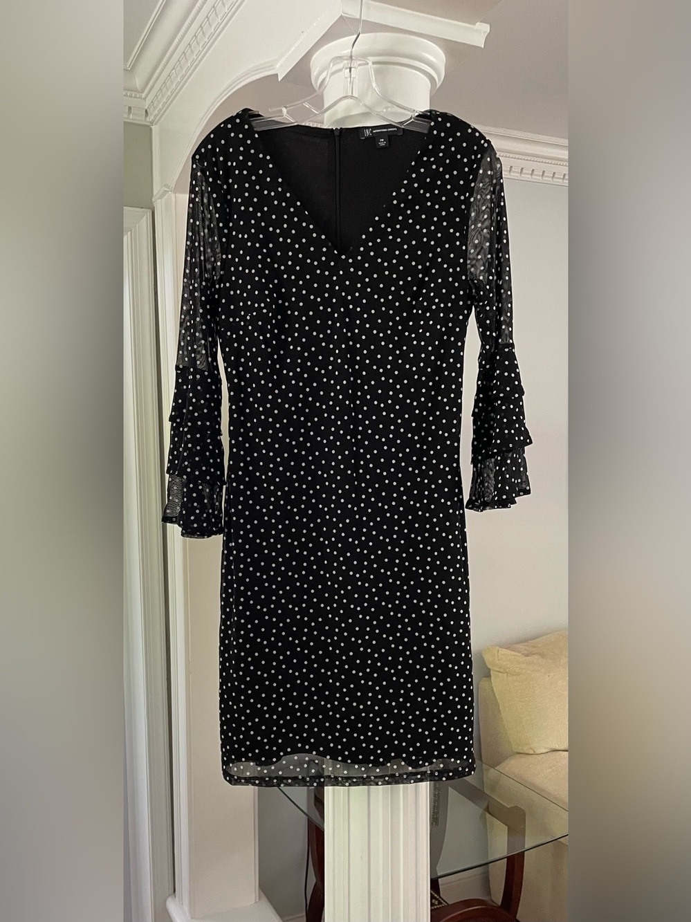 INC International concept women’s size M P  3/4 sleeve, chiffon/Mesh dress